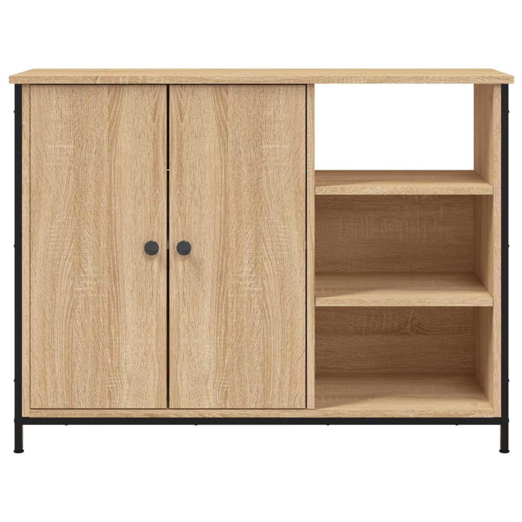 Dressoir 100x33x75 cm bewerkt hout sonoma eikenkleurig is nu te koop bij PeponiXL, paradijselijk wonen!