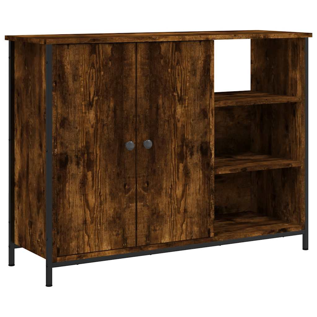 Dressoir 100x33x75 cm bewerkt hout gerookt eikenkleurig is nu te koop bij PeponiXL, paradijselijk wonen!