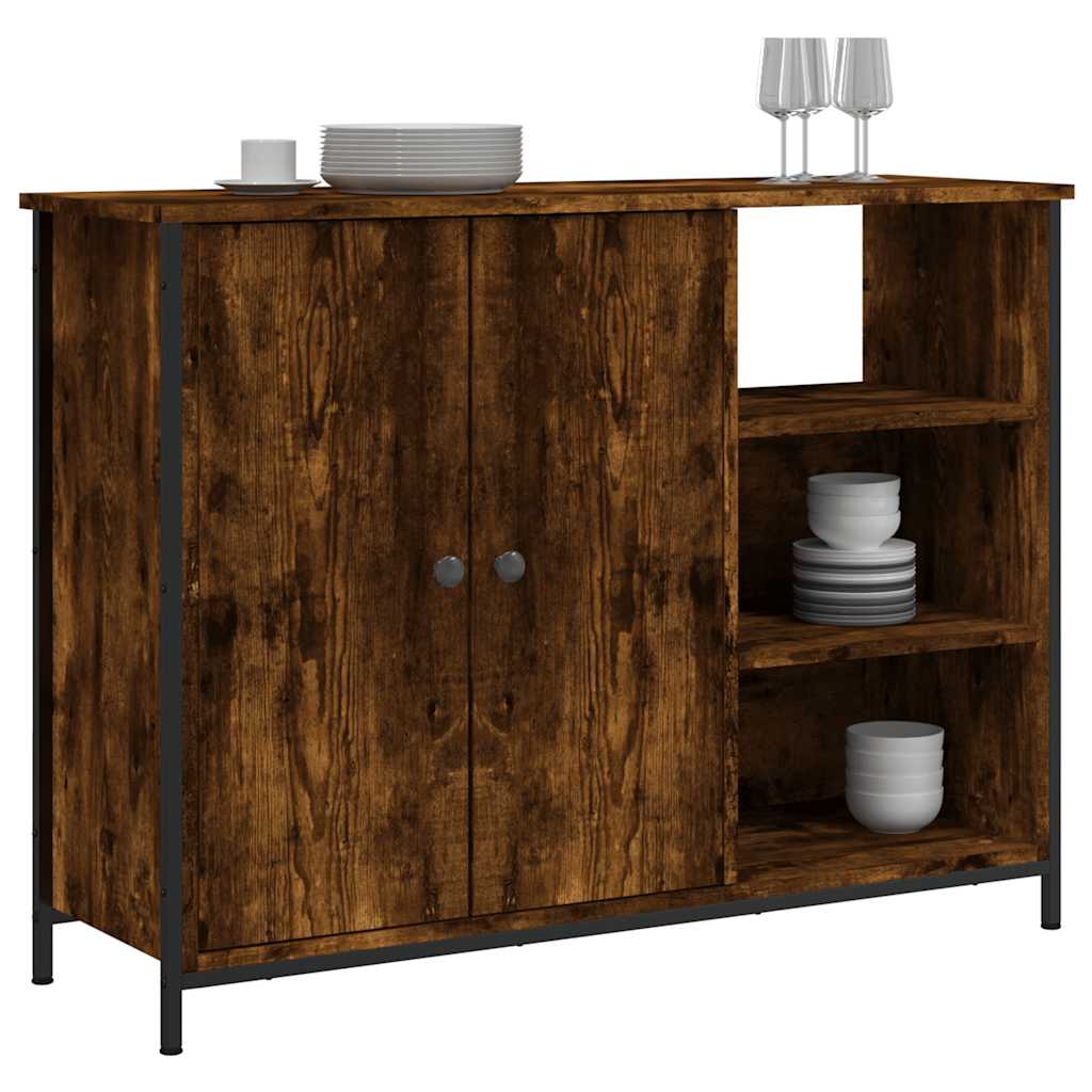 Dressoir 100x33x75 cm bewerkt hout gerookt eikenkleurig is nu te koop bij PeponiXL, paradijselijk wonen!