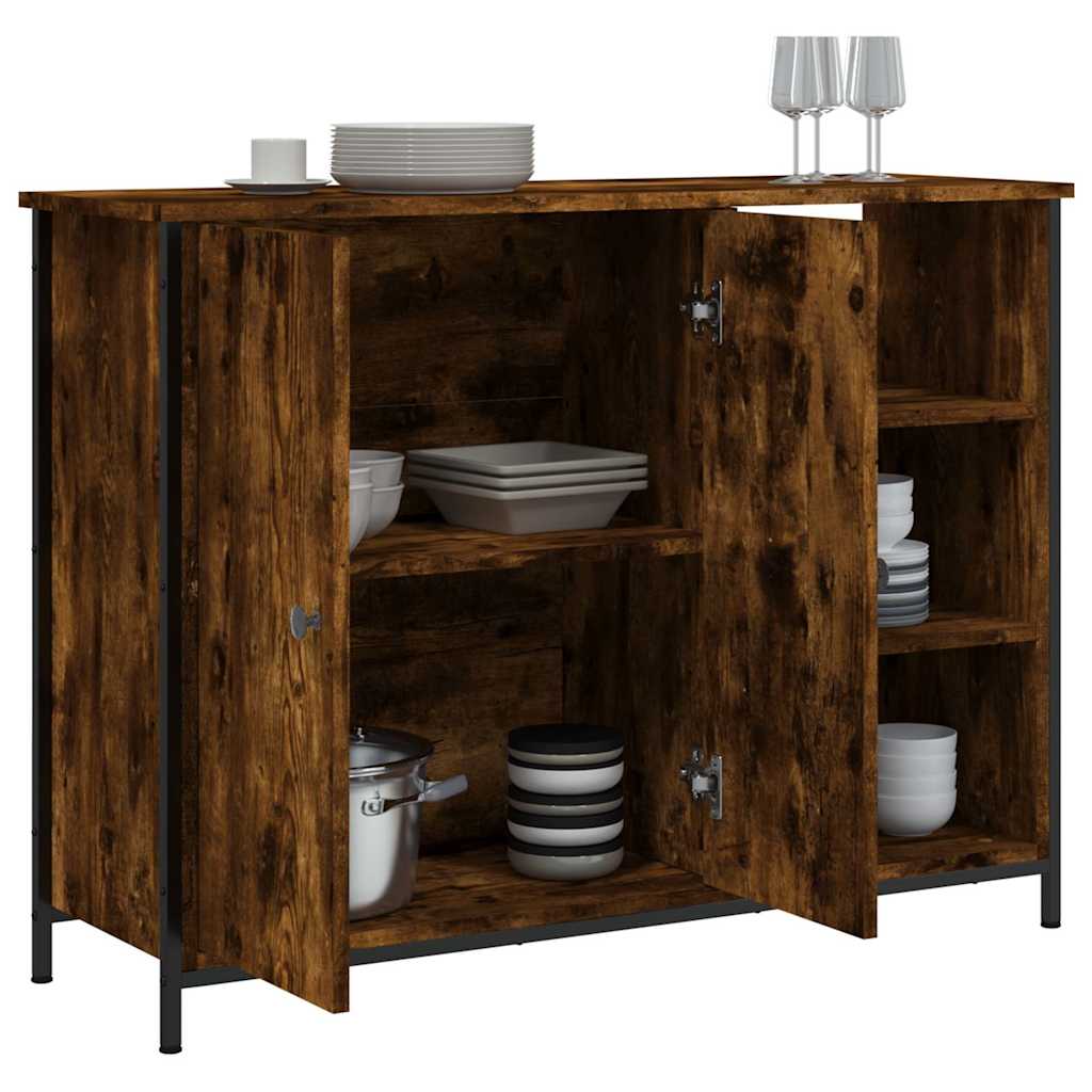 Dressoir 100x33x75 cm bewerkt hout gerookt eikenkleurig is nu te koop bij PeponiXL, paradijselijk wonen!