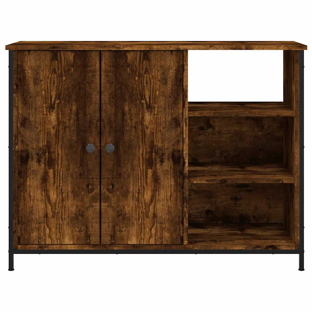 Dressoir 100x33x75 cm bewerkt hout gerookt eikenkleurig is nu te koop bij PeponiXL, paradijselijk wonen!