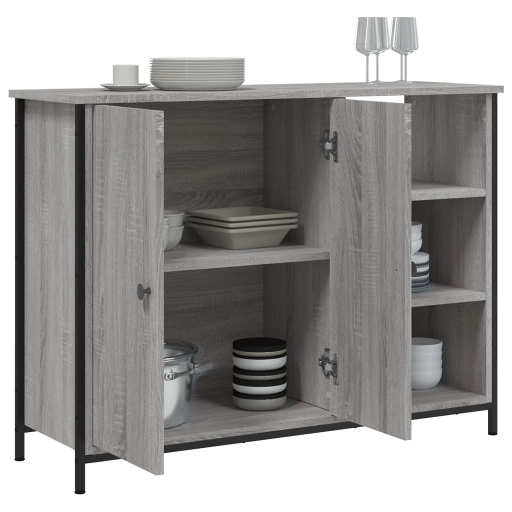 Dressoir 100x33x75 cm bewerkt hout grijs sonoma is nu te koop bij PeponiXL, paradijselijk wonen!