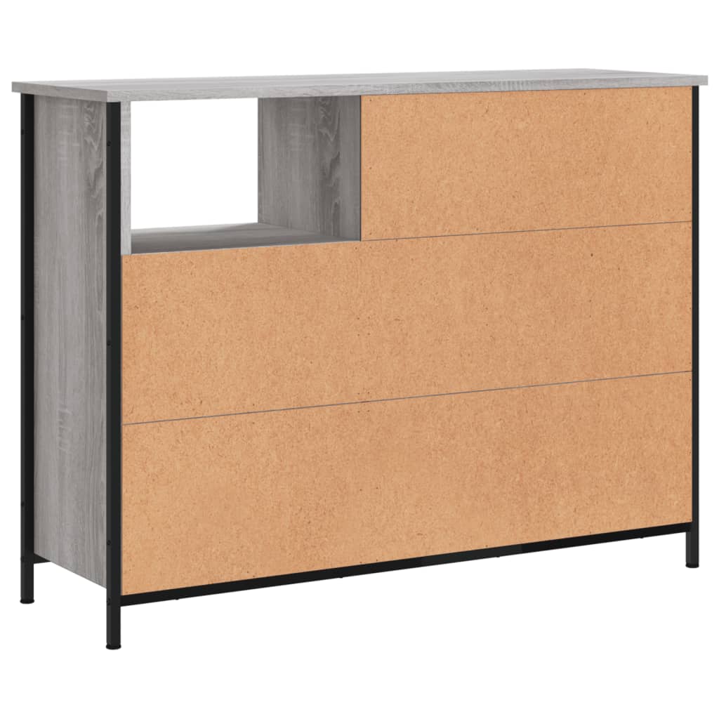 Dressoir 100x33x75 cm bewerkt hout grijs sonoma is nu te koop bij PeponiXL, paradijselijk wonen!