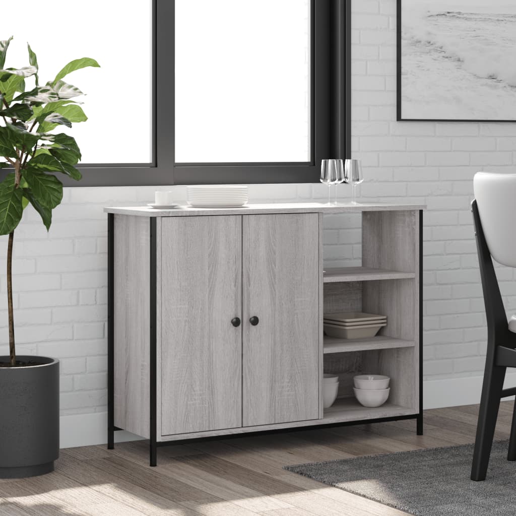Dressoir 100x33x75 cm bewerkt hout grijs sonoma is nu te koop bij PeponiXL, paradijselijk wonen!