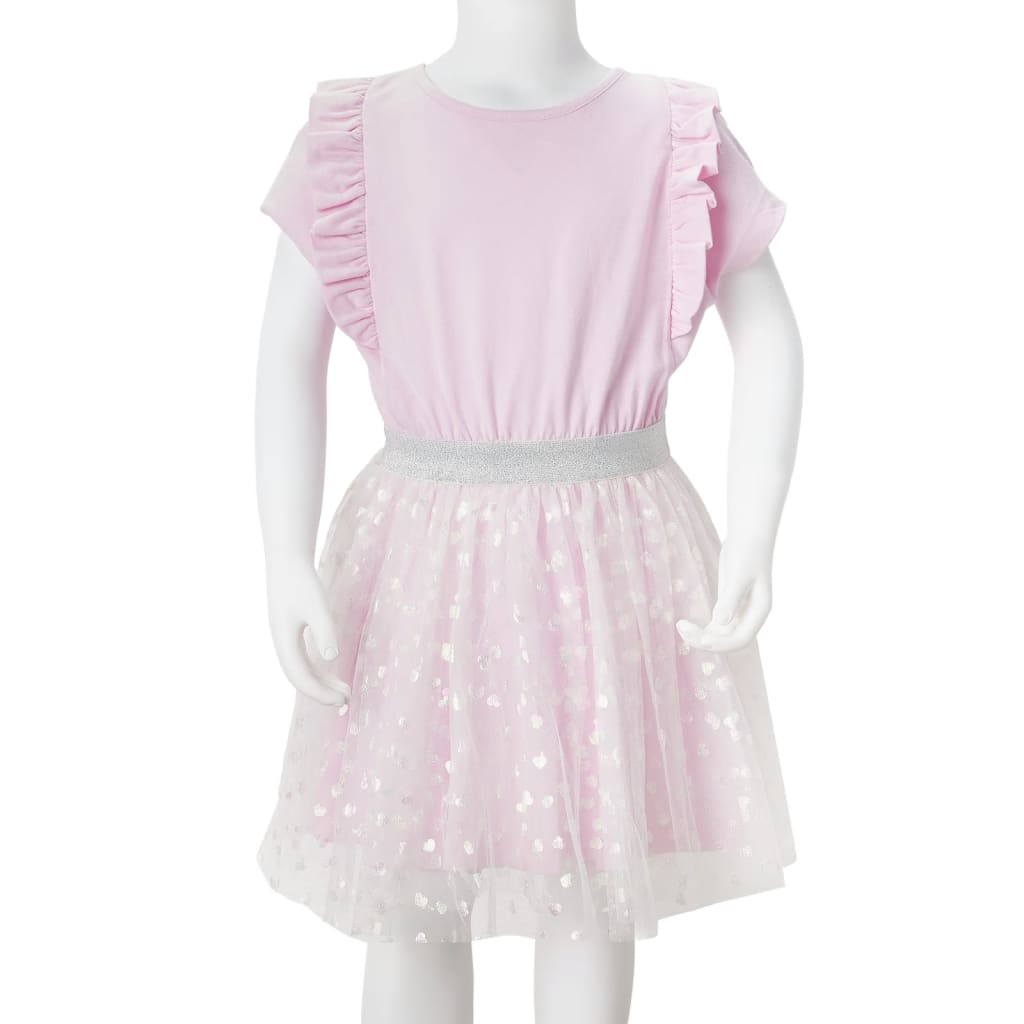 Kinderjurk met ruches 92 lichtroze is nu te koop bij PeponiXL, paradijselijk wonen!