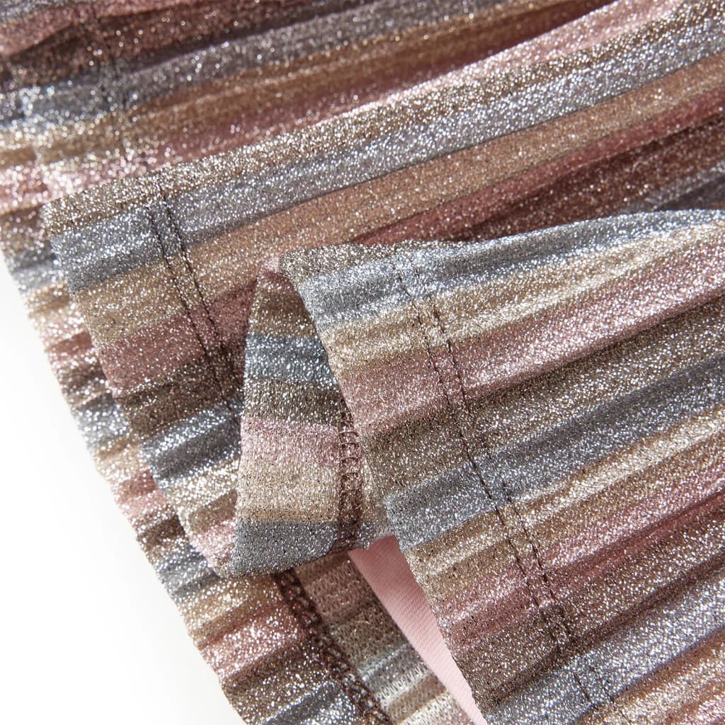 Kinderrokje geplooid met glitters 104 bruin en roze is nu te koop bij PeponiXL, paradijselijk wonen!