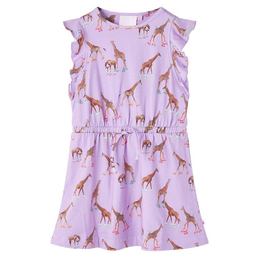 Kinderjurk met mouwen met ruches en trekkoord 104 lila is nu te koop bij PeponiXL, paradijselijk wonen!