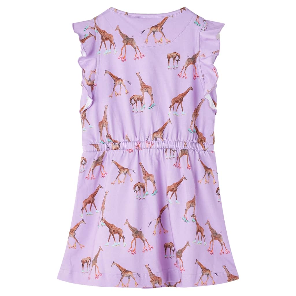 Kinderjurk met mouwen met ruches en trekkoord 116 lila is nu te koop bij PeponiXL, paradijselijk wonen!