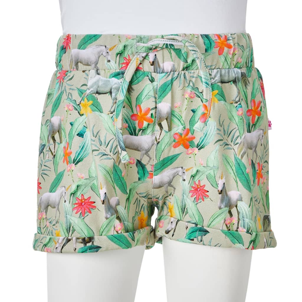 Kindershorts met trekkoord 116 lichtkaki is nu te koop bij PeponiXL, paradijselijk wonen!