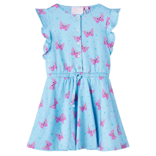 Kinderjurk met knopen zonder mouwen 104 blauw is nu te koop bij PeponiXL, paradijselijk wonen!