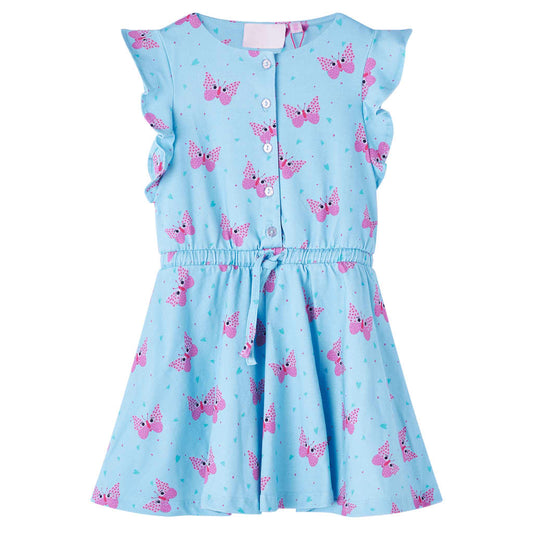 Kinderjurk met knopen zonder mouwen 116 blauw is nu te koop bij PeponiXL, paradijselijk wonen!