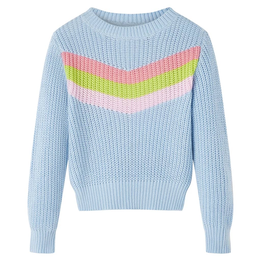 Kindertrui gebreid 128 blauw is nu te koop bij PeponiXL, paradijselijk wonen!