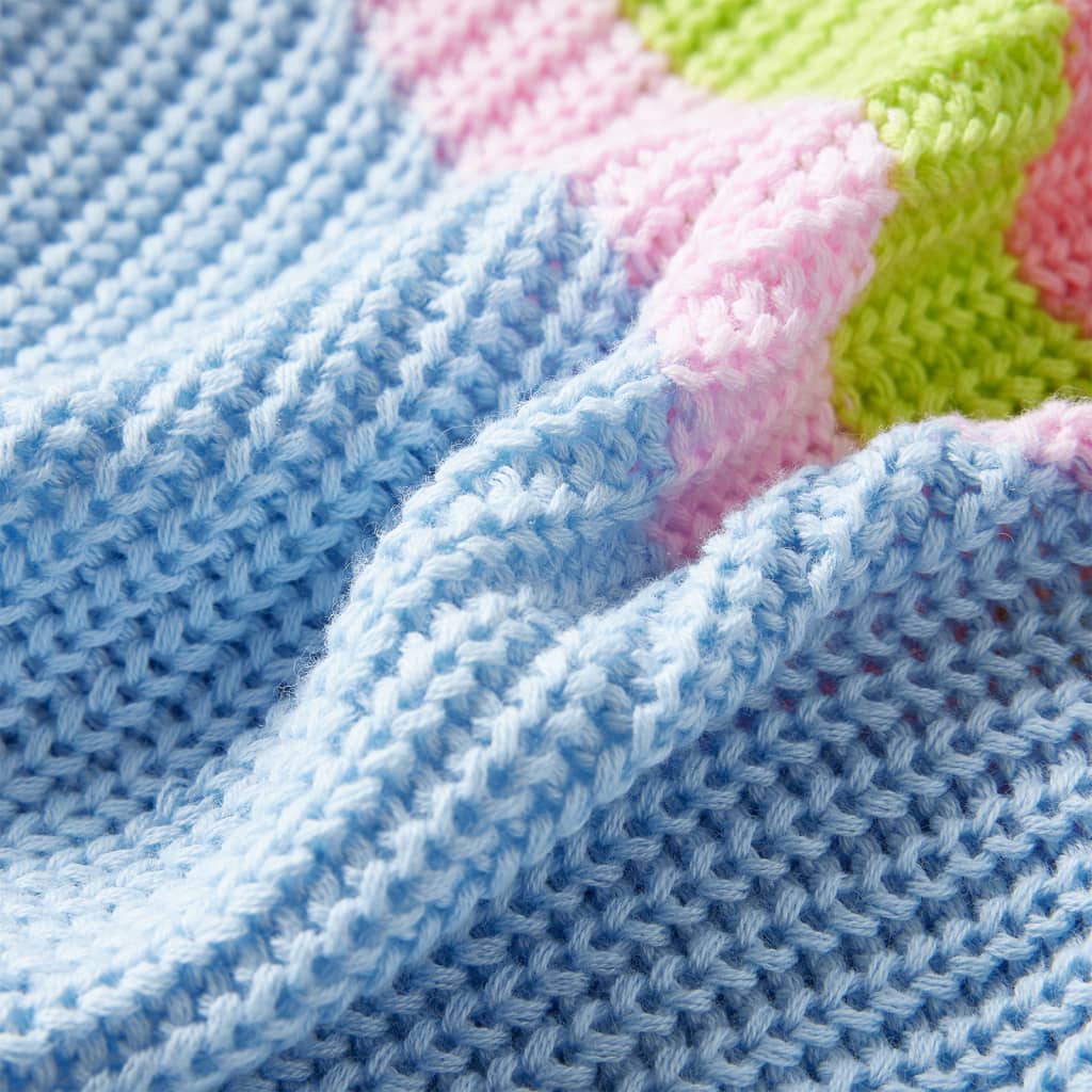 Kindertrui gebreid 128 blauw is nu te koop bij PeponiXL, paradijselijk wonen!