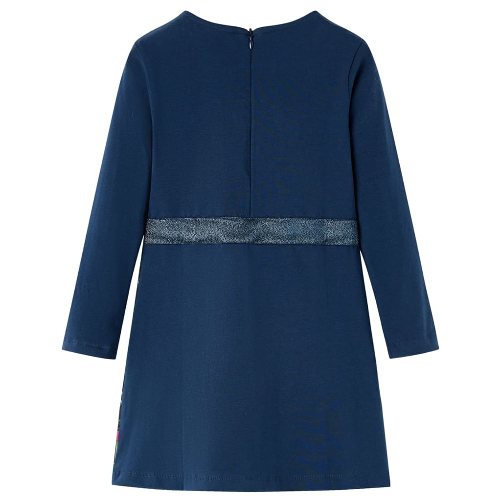 Kinderjurk met lange mouwen 104 marineblauw is nu te koop bij PeponiXL, paradijselijk wonen!