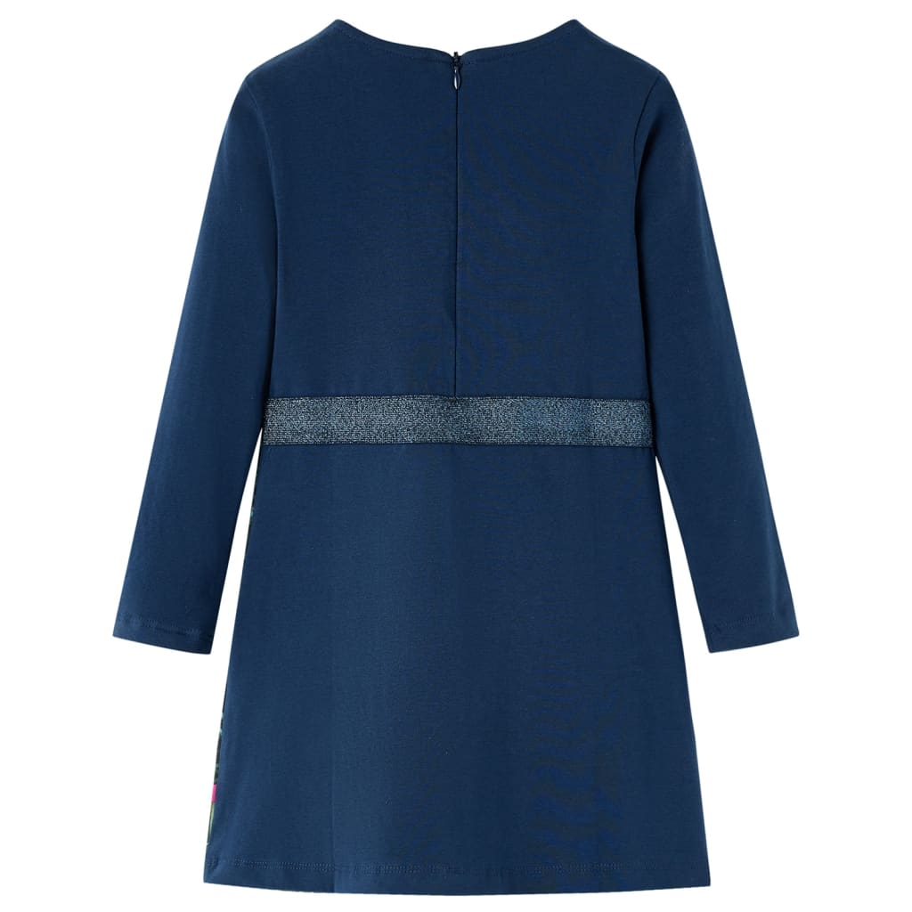 Kinderjurk met lange mouwen 116 marineblauw is nu te koop bij PeponiXL, paradijselijk wonen!