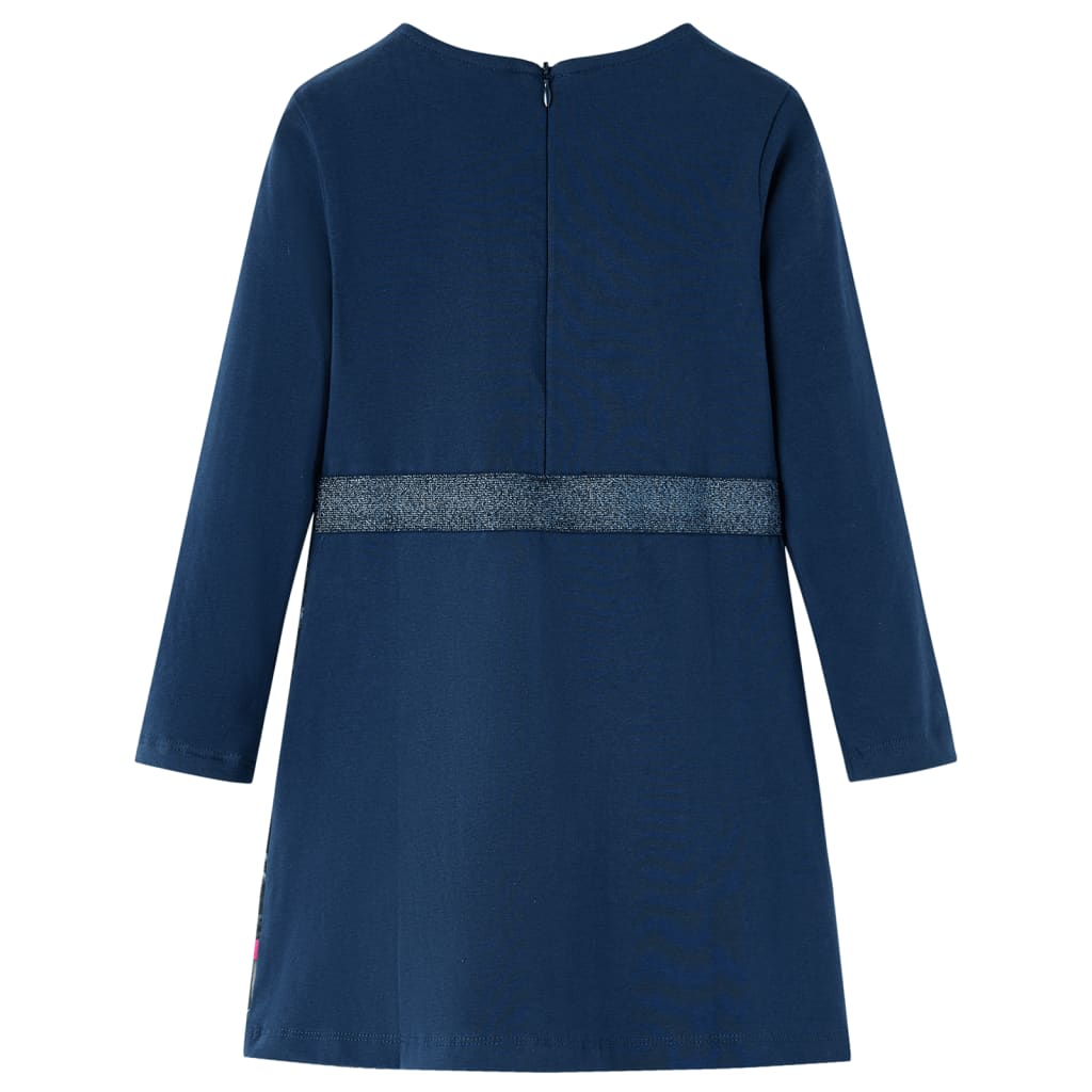 Kinderjurk met lange mouwen 128 marineblauw is nu te koop bij PeponiXL, paradijselijk wonen!