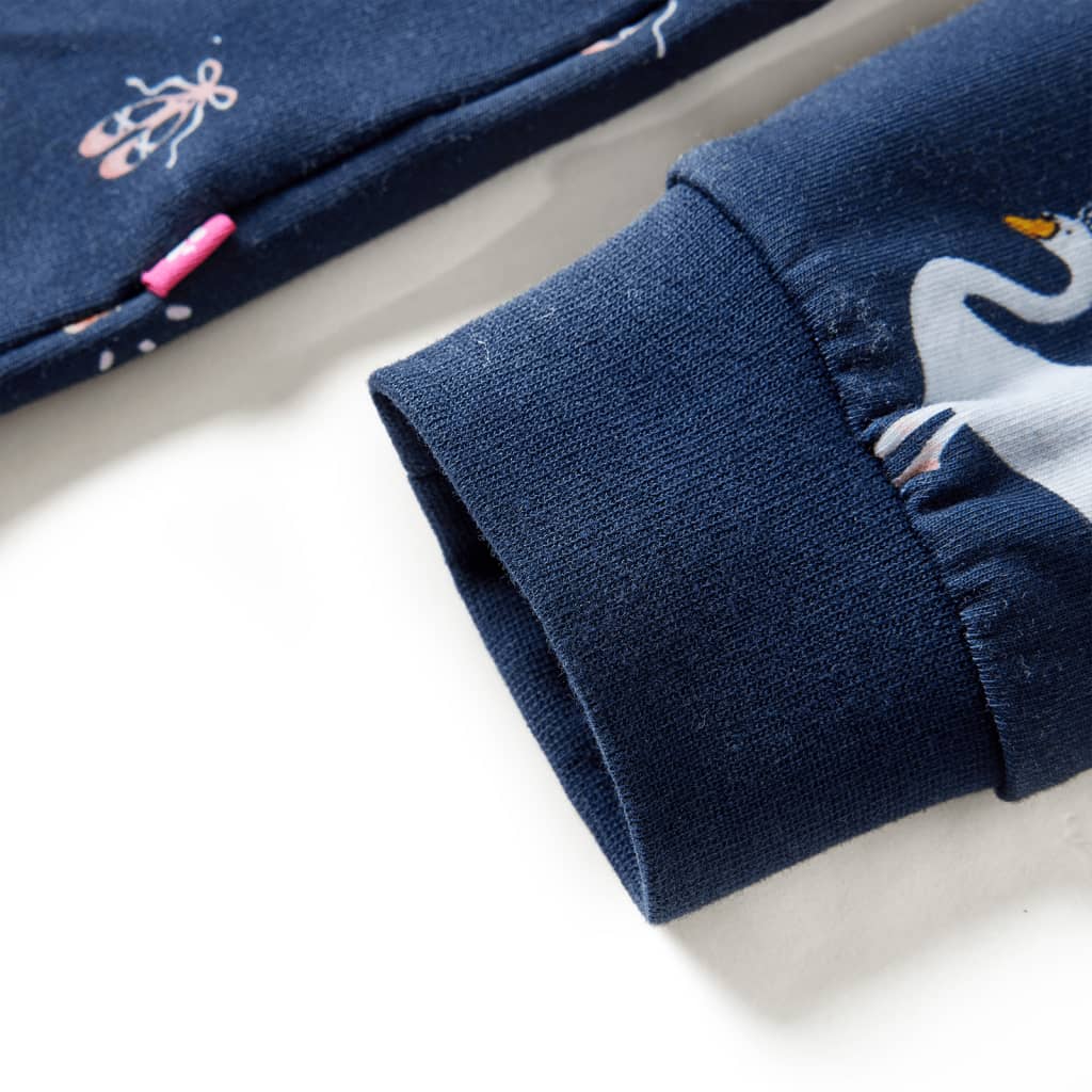Kinderjurk met lange mouwen 104 marineblauw is nu te koop bij PeponiXL, paradijselijk wonen!