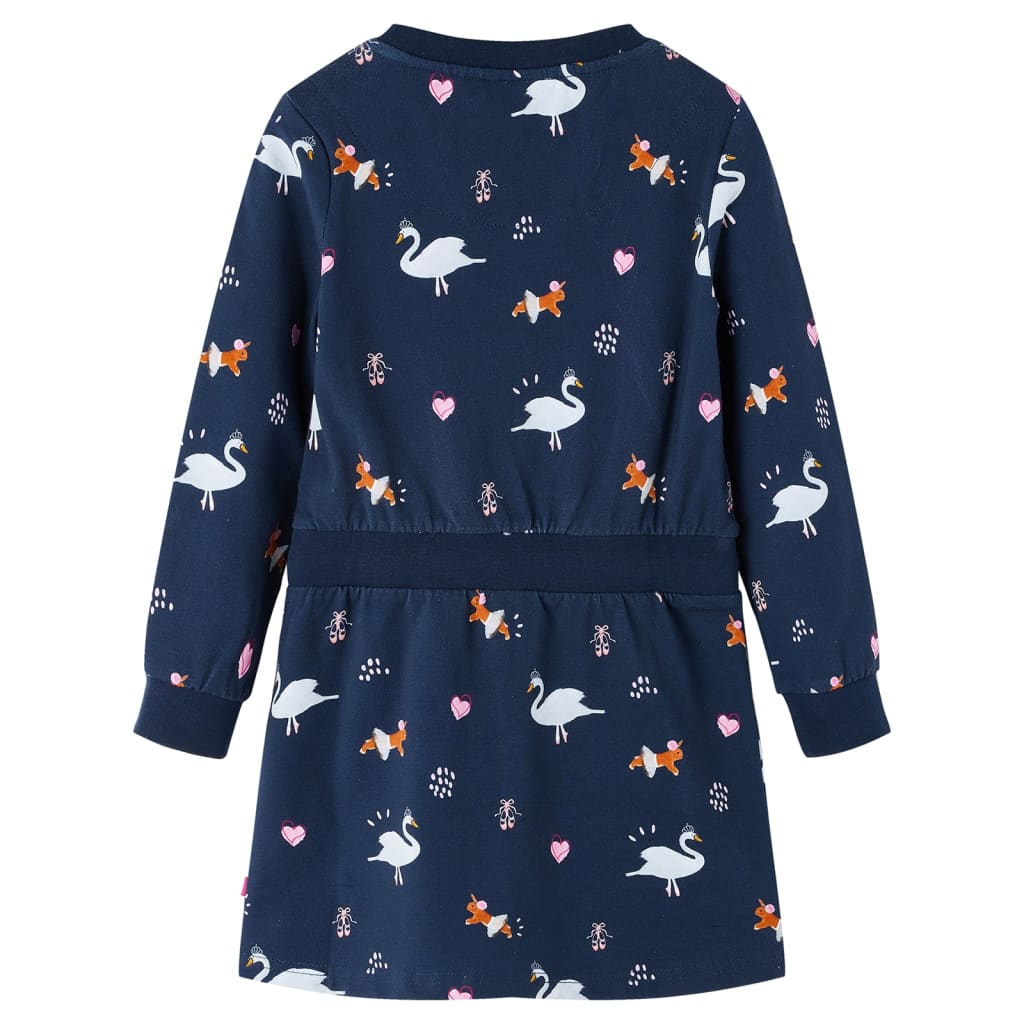 Kinderjurk met lange mouwen 128 marineblauw is nu te koop bij PeponiXL, paradijselijk wonen!