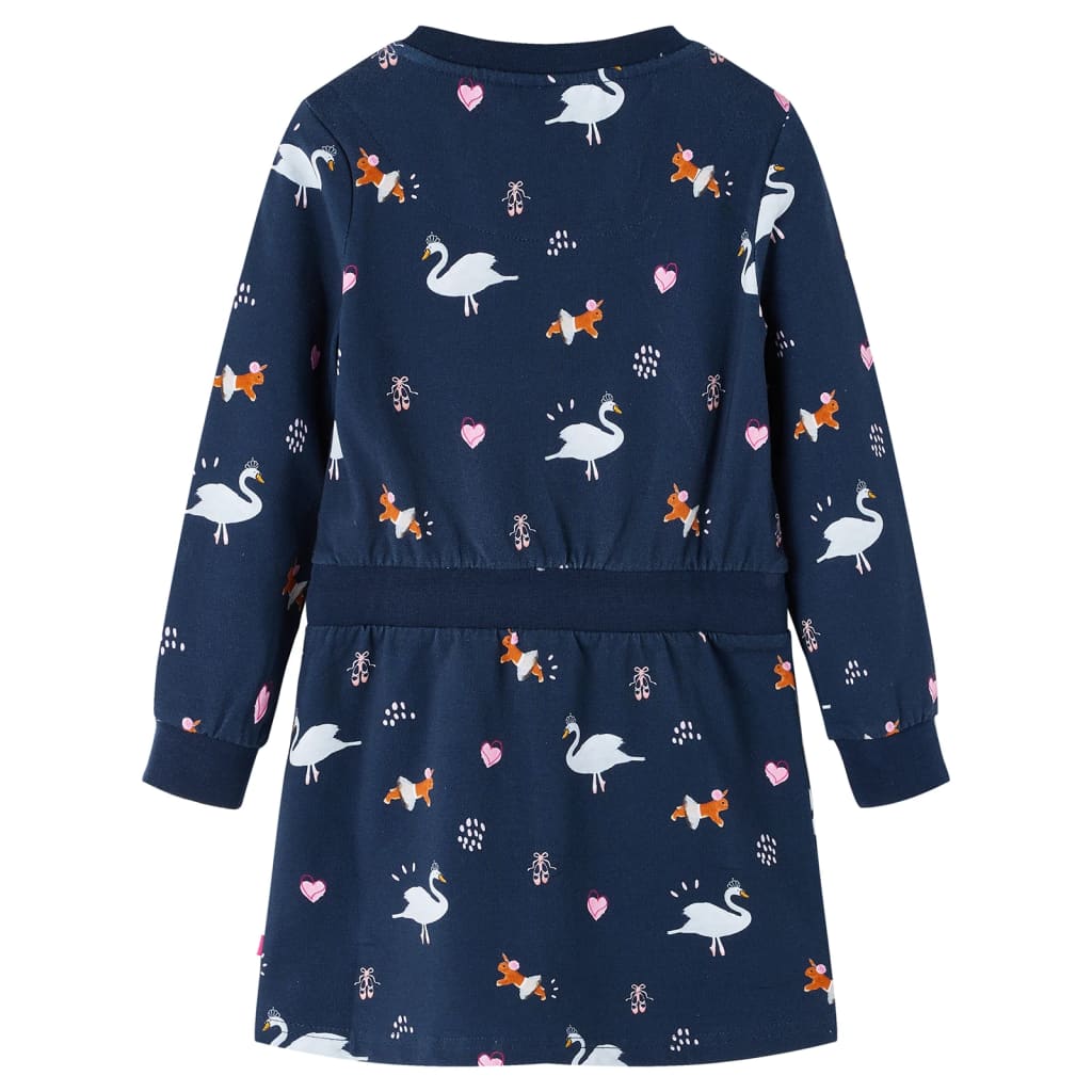 Kinderjurk met lange mouwen 140 marineblauw is nu te koop bij PeponiXL, paradijselijk wonen!