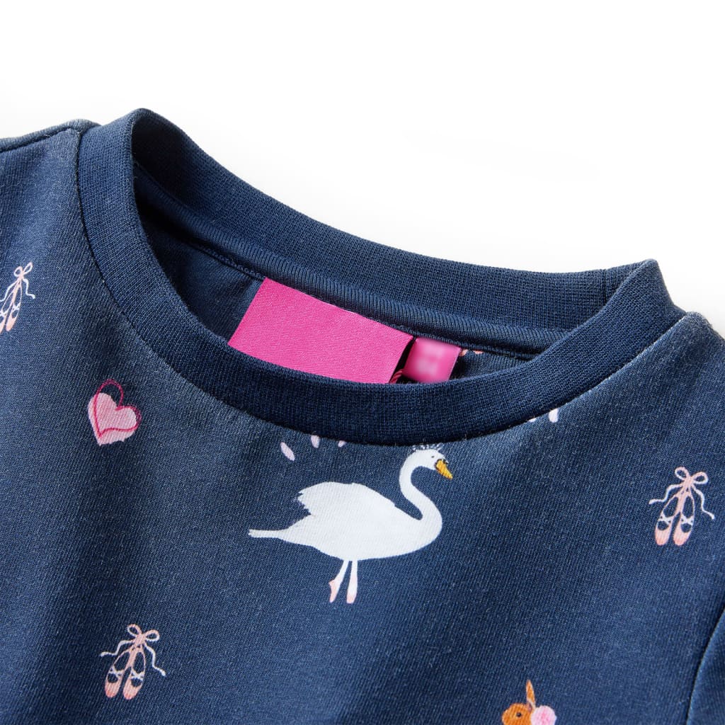 Kinderjurk met lange mouwen 140 marineblauw is nu te koop bij PeponiXL, paradijselijk wonen!
