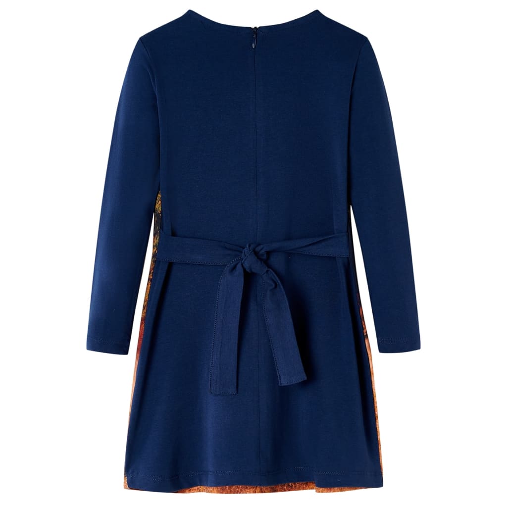 Kinderjurk met lange mouwen 128 marineblauw is nu te koop bij PeponiXL, paradijselijk wonen!