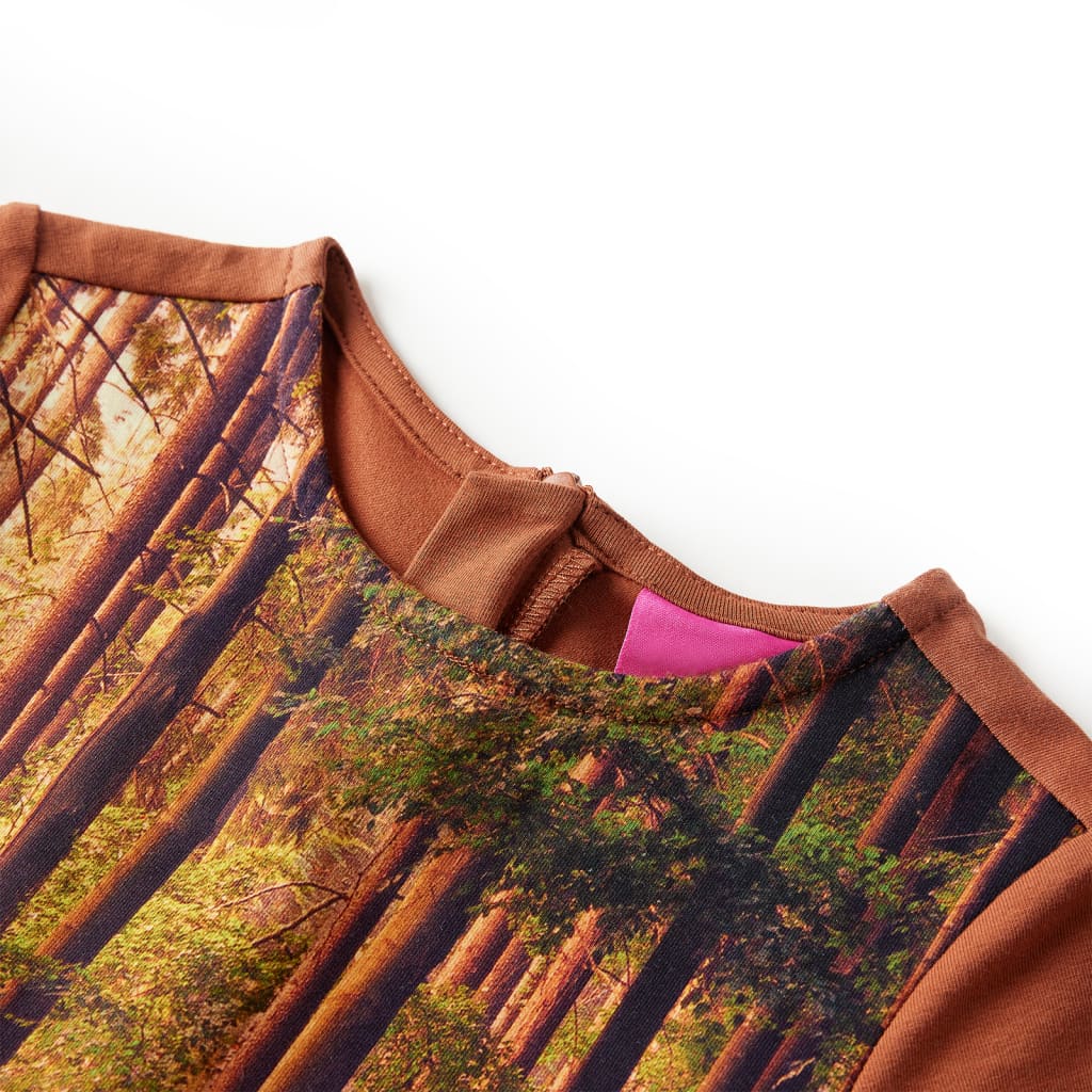 Kinderjurk met lange mouwen 116 cognackleurig is nu te koop bij PeponiXL, paradijselijk wonen!
