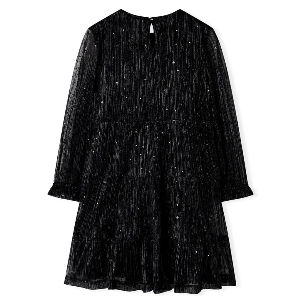 Kinderjurk met lange mouwen 128 zwart is nu te koop bij PeponiXL, paradijselijk wonen!