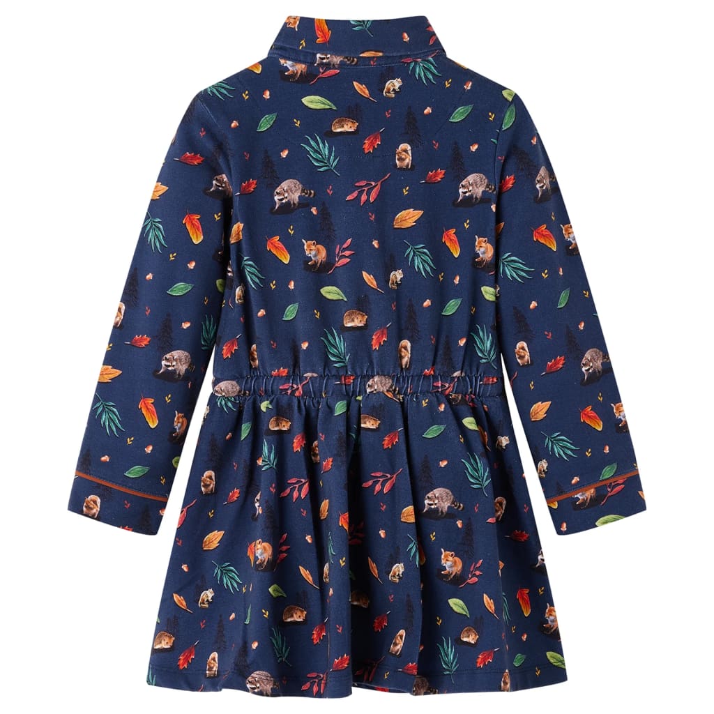 Kinderjurk met lange mouwen 128 marineblauw is nu te koop bij PeponiXL, paradijselijk wonen!