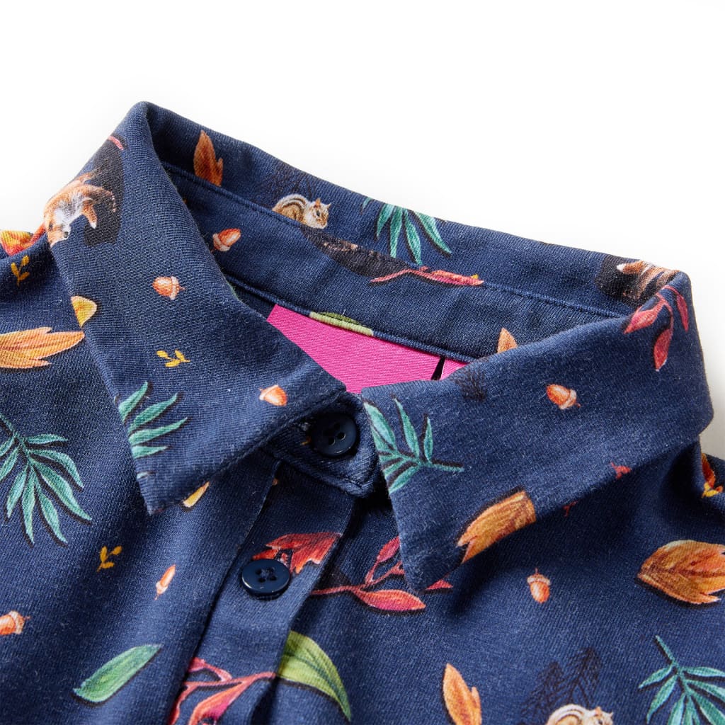 Kinderjurk met lange mouwen 128 marineblauw is nu te koop bij PeponiXL, paradijselijk wonen!