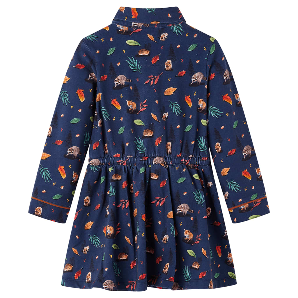 Kinderjurk met lange mouwen 140 marineblauw is nu te koop bij PeponiXL, paradijselijk wonen!