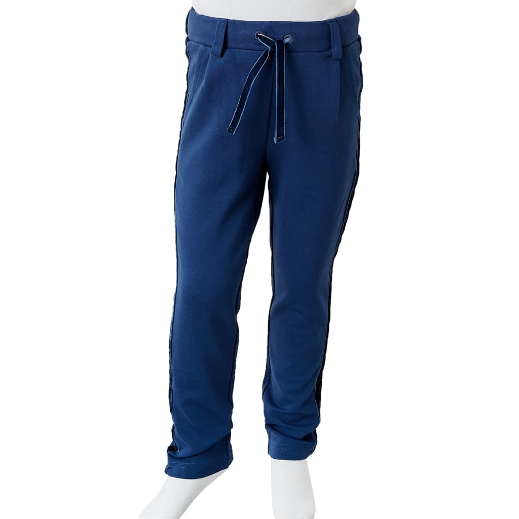Kinderbroek met zwarte bies 140 marineblauw is nu te koop bij PeponiXL, paradijselijk wonen!
