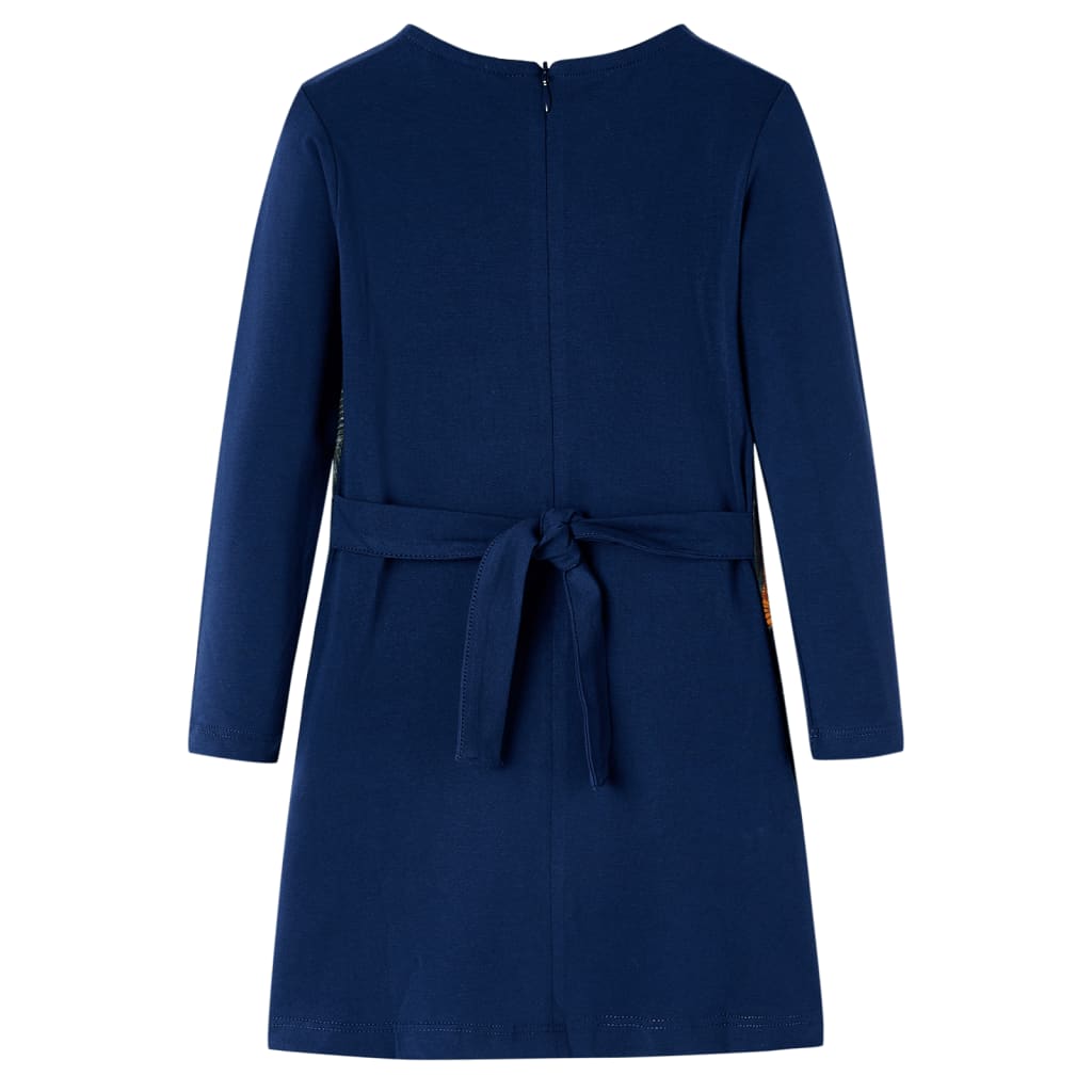 Kinderjurk met lange mouwen 116 marineblauw is nu te koop bij PeponiXL, paradijselijk wonen!