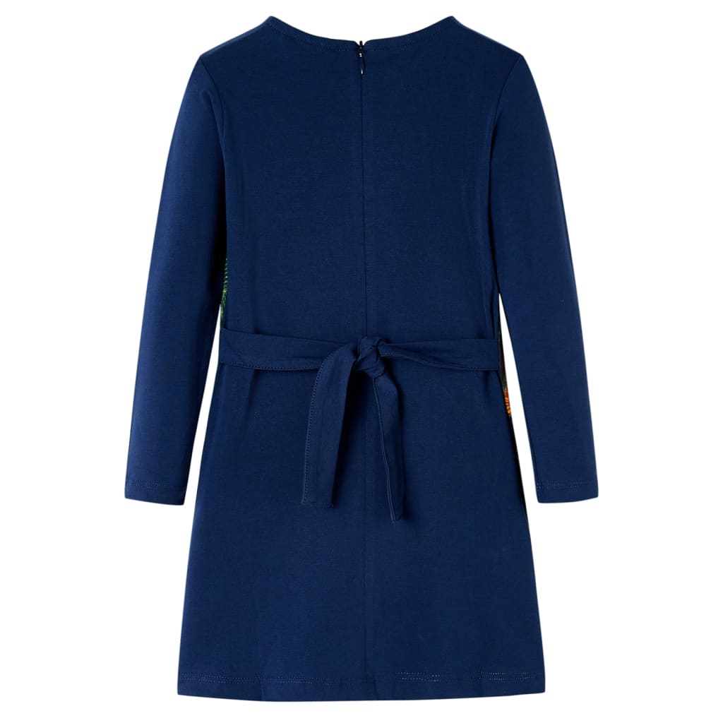 Kinderjurk met lange mouwen 128 marineblauw is nu te koop bij PeponiXL, paradijselijk wonen!