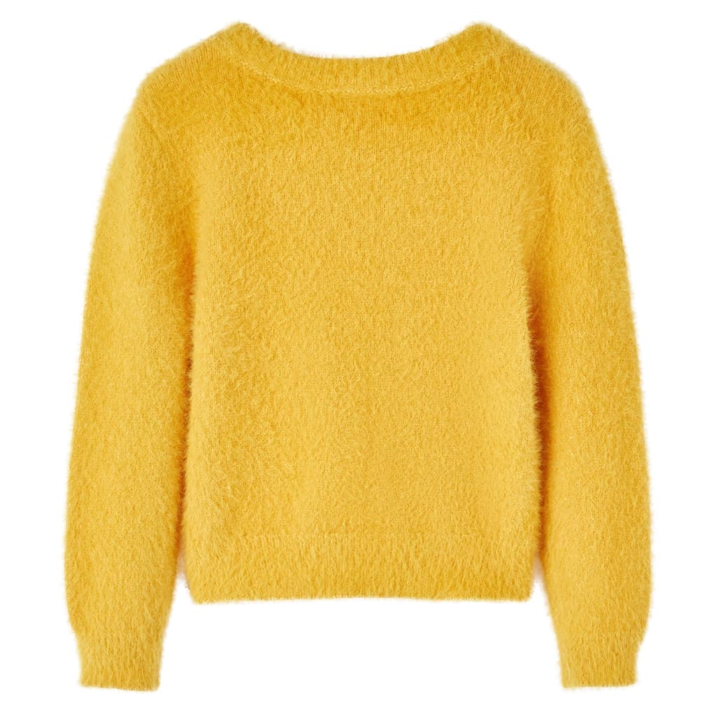 Kindertrui gebreid 116 okerkleurig is nu te koop bij PeponiXL, paradijselijk wonen!