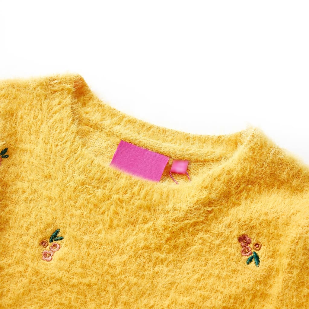 Kindertrui gebreid 116 okerkleurig is nu te koop bij PeponiXL, paradijselijk wonen!