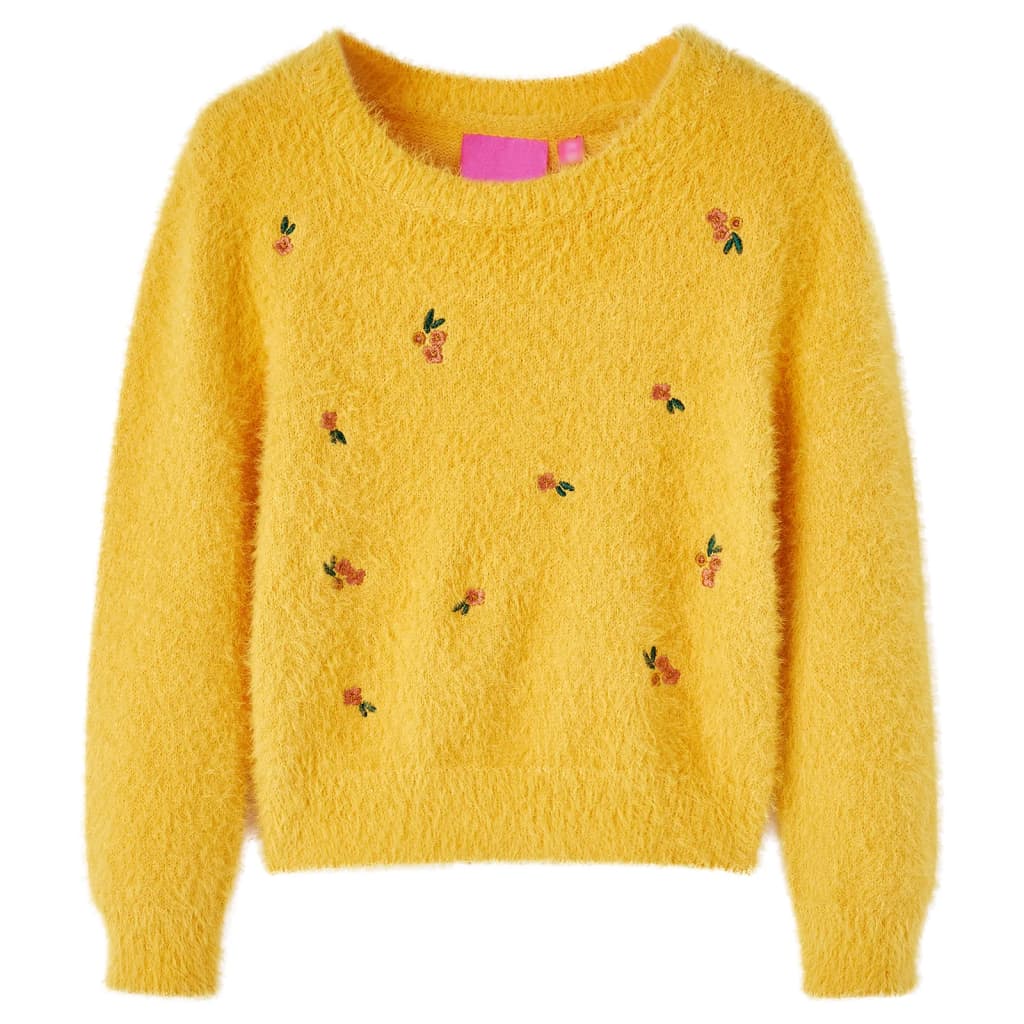 Kindertrui gebreid 140 okerkleurig is nu te koop bij PeponiXL, paradijselijk wonen!