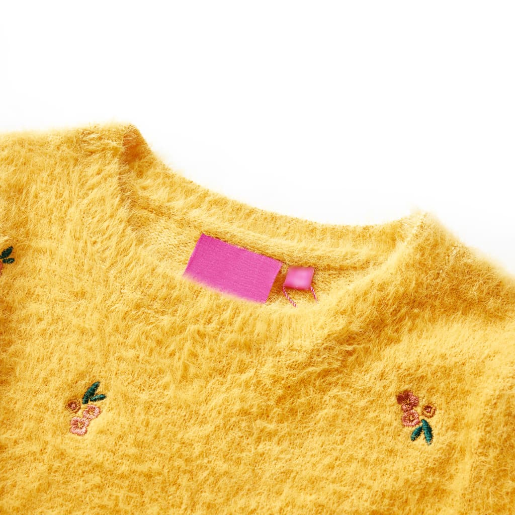 Kindertrui gebreid 140 okerkleurig is nu te koop bij PeponiXL, paradijselijk wonen!
