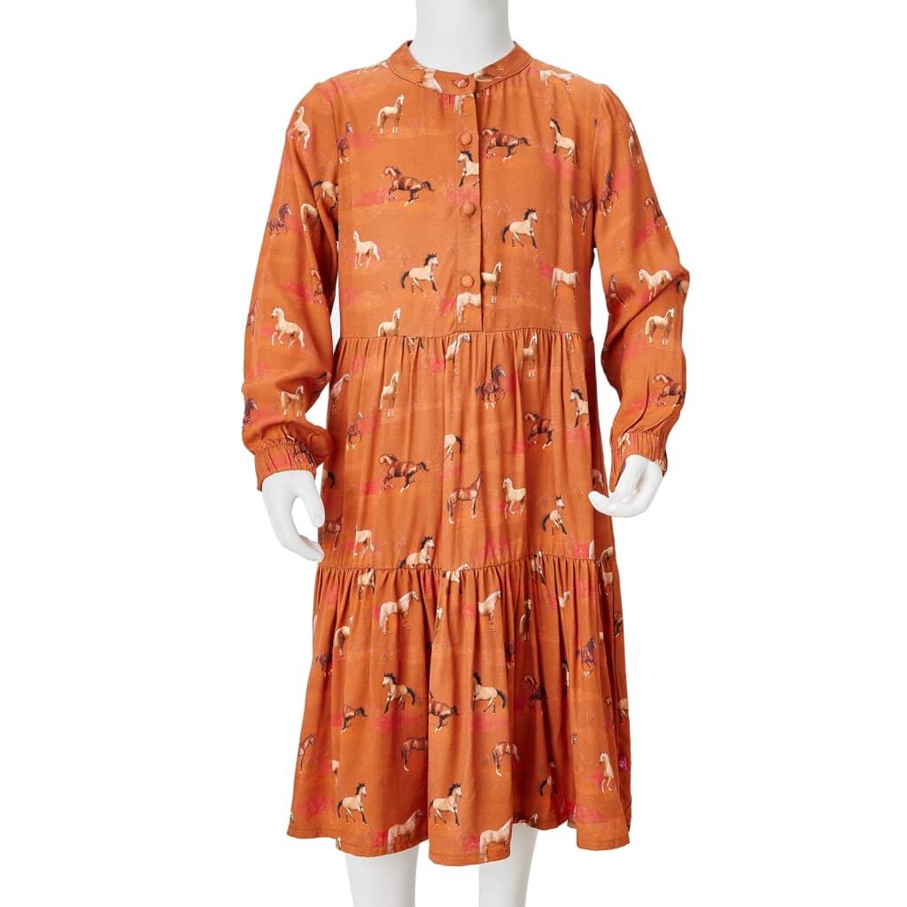 Kinderjurk 116 cognackleurig is nu te koop bij PeponiXL, paradijselijk wonen!