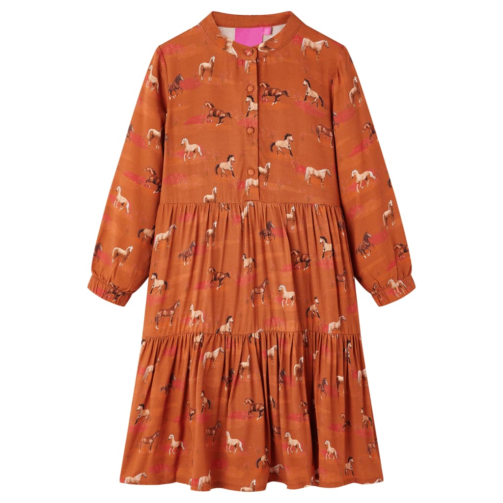 Kinderjurk 140 cognackleurig is nu te koop bij PeponiXL, paradijselijk wonen!