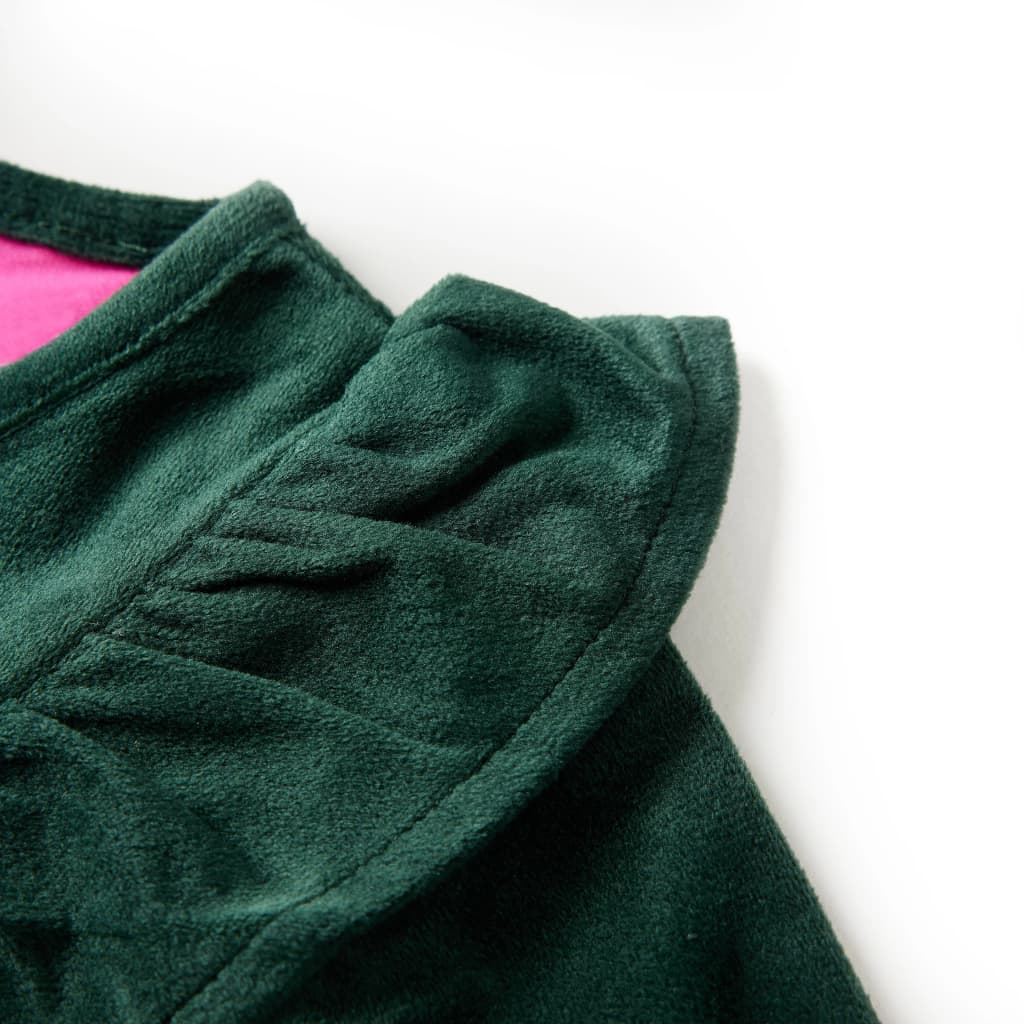 Kinderblouse met ruches 104 donkergroen is nu te koop bij PeponiXL, paradijselijk wonen!