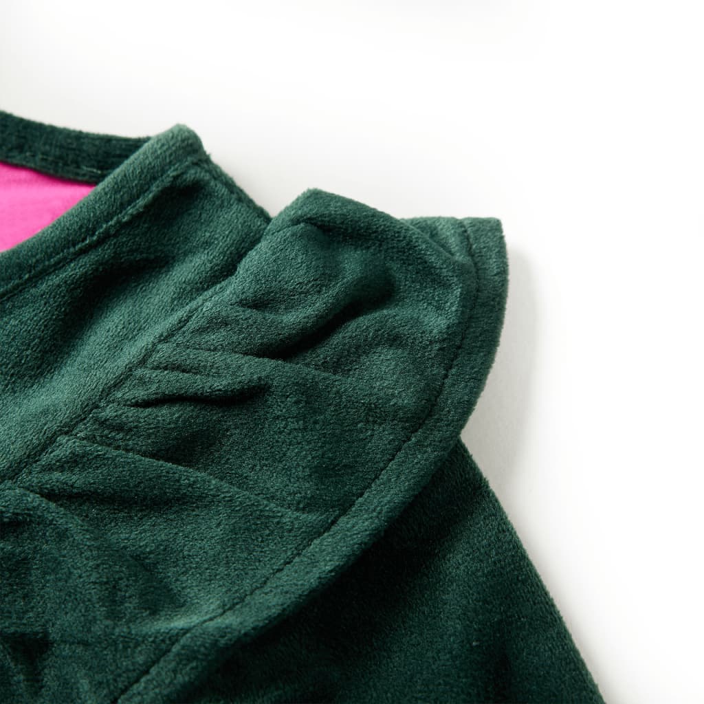 Kinderblouse met ruches 116 donkergroen is nu te koop bij PeponiXL, paradijselijk wonen!