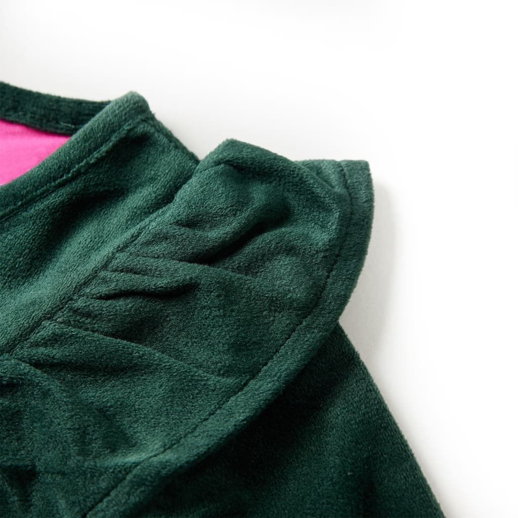 Kinderblouse met ruches 128 donkergroen is nu te koop bij PeponiXL, paradijselijk wonen!