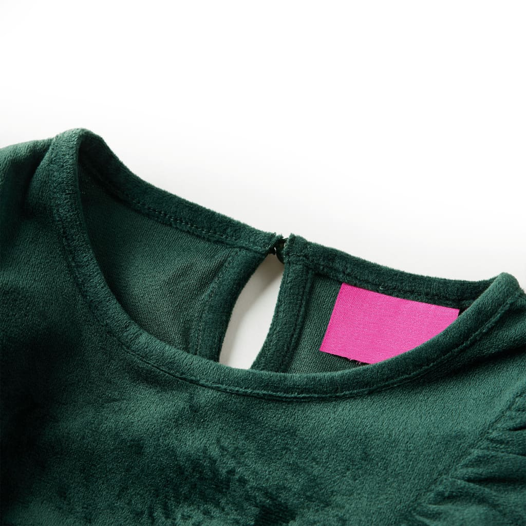 Kinderblouse met ruches 140 donkergroen is nu te koop bij PeponiXL, paradijselijk wonen!