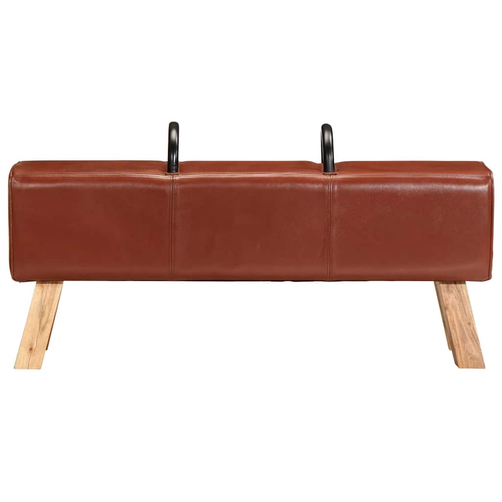 Gymbok 110 cm echt leer bruin is nu te koop bij PeponiXL, paradijselijk wonen!
