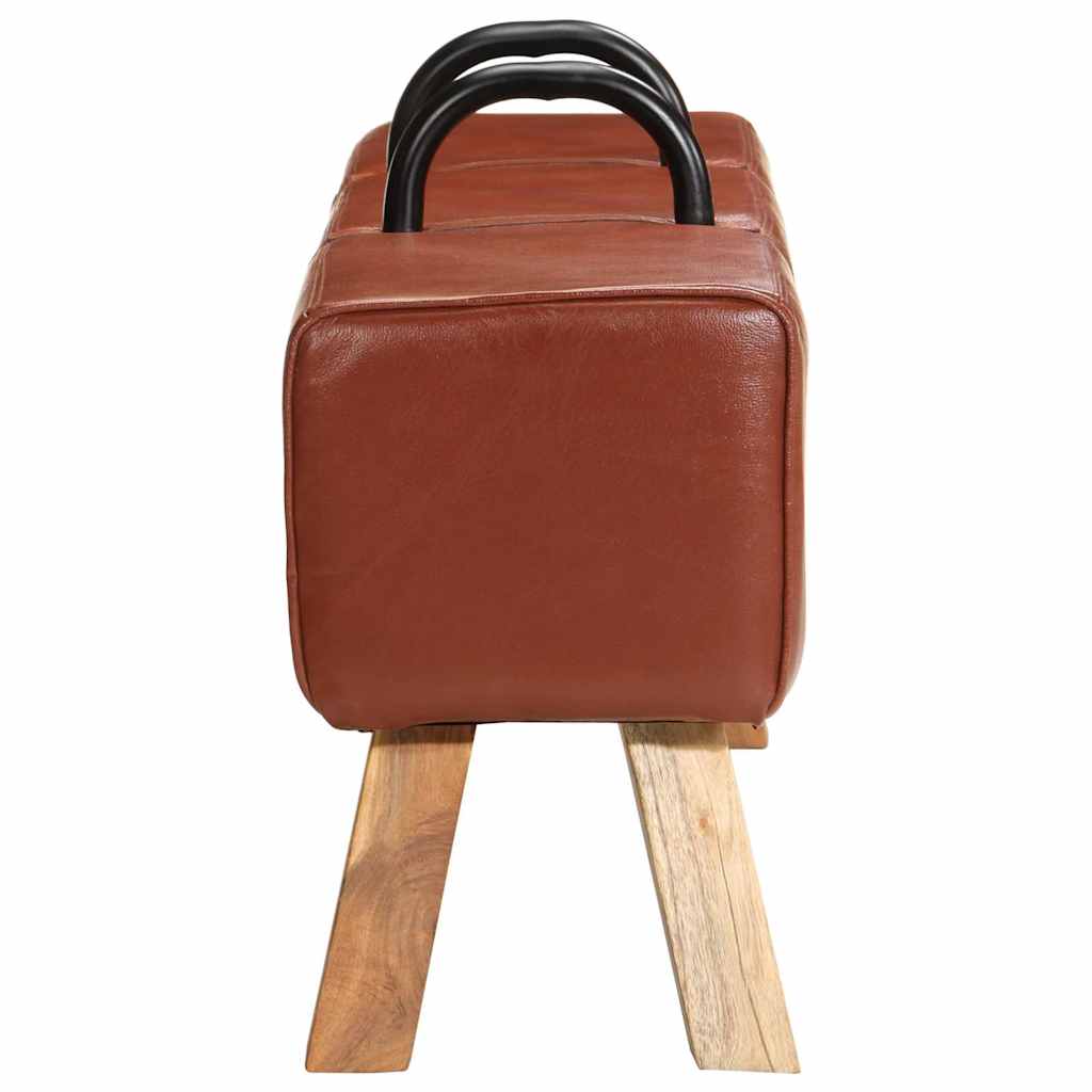 Gymbok 110 cm echt leer bruin is nu te koop bij PeponiXL, paradijselijk wonen!