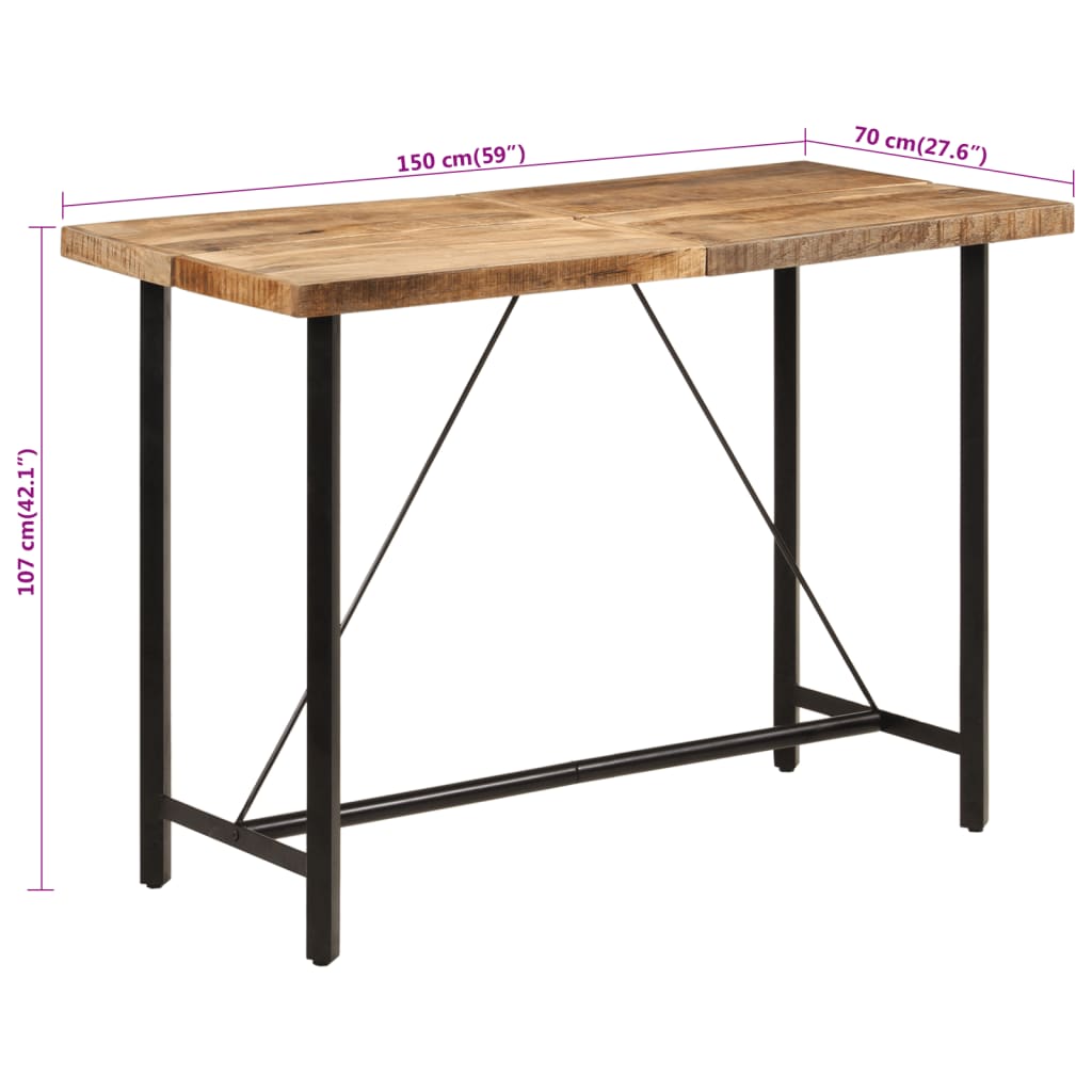 Bartafel 150x70x107 cm massief mangohout en ijzer is nu te koop bij PeponiXL, paradijselijk wonen!