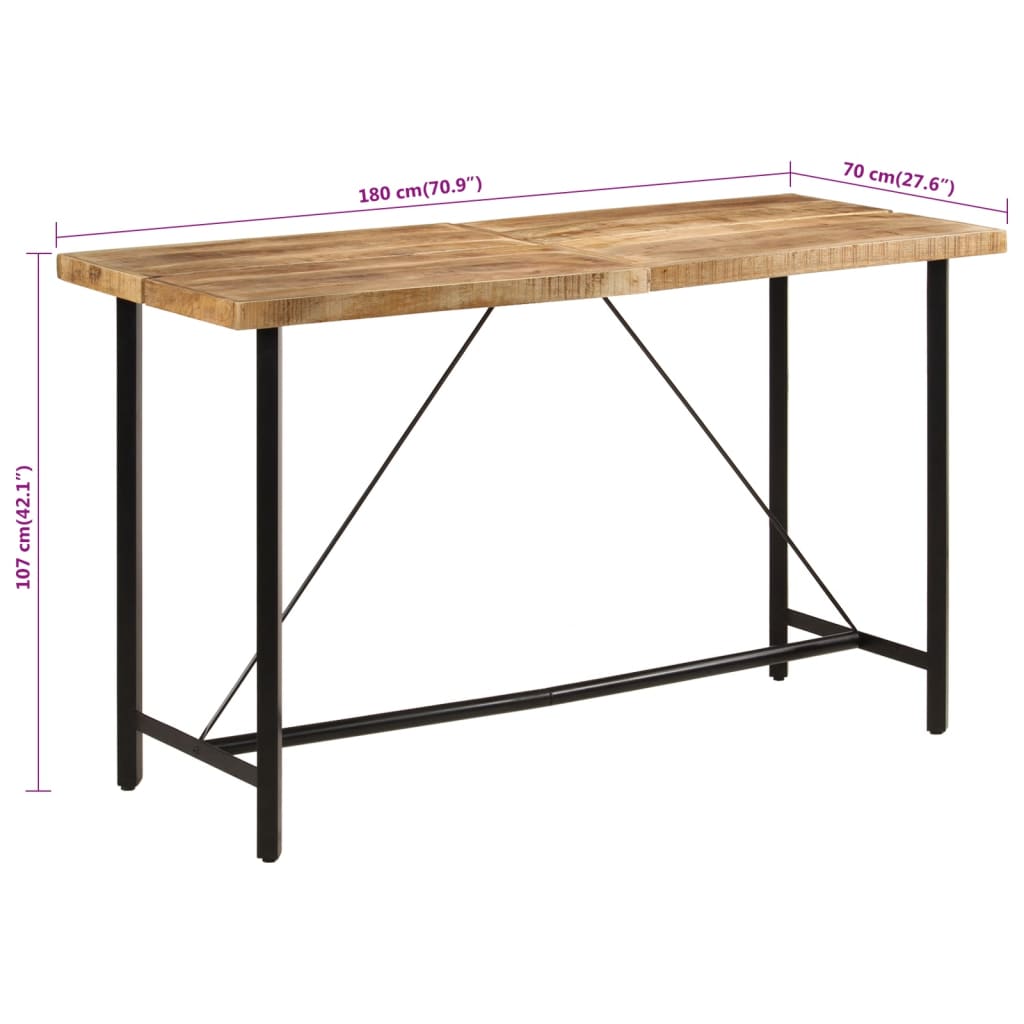 Bartafel 180x70x107 cm massief mangohout en ijzer is nu te koop bij PeponiXL, paradijselijk wonen!