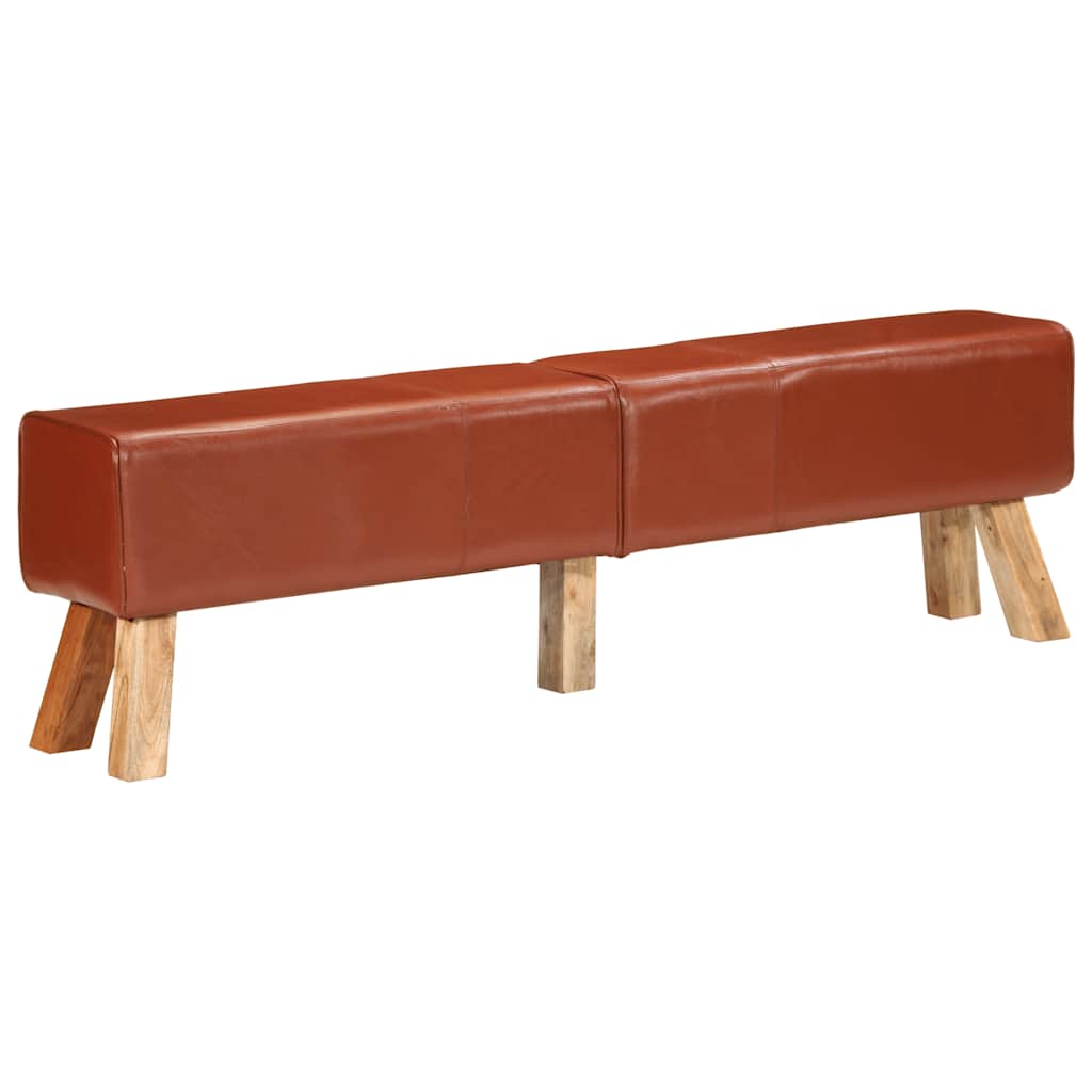 Gymbok 160 cm echt leer bruin is nu te koop bij PeponiXL, paradijselijk wonen!