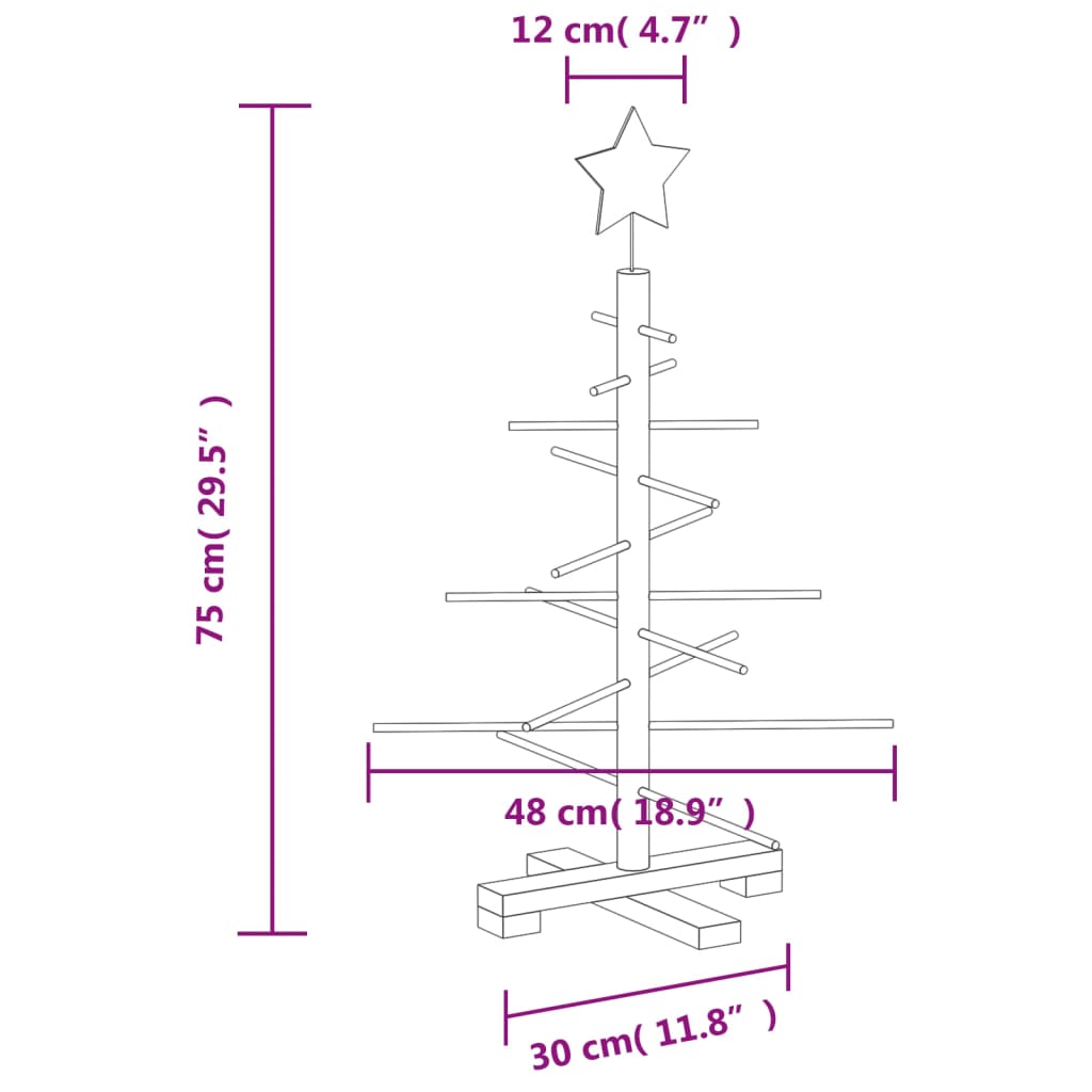 Kerstdecoratie kerstboom 75 cm massief grenenhout is nu te koop bij PeponiXL, paradijselijk wonen!