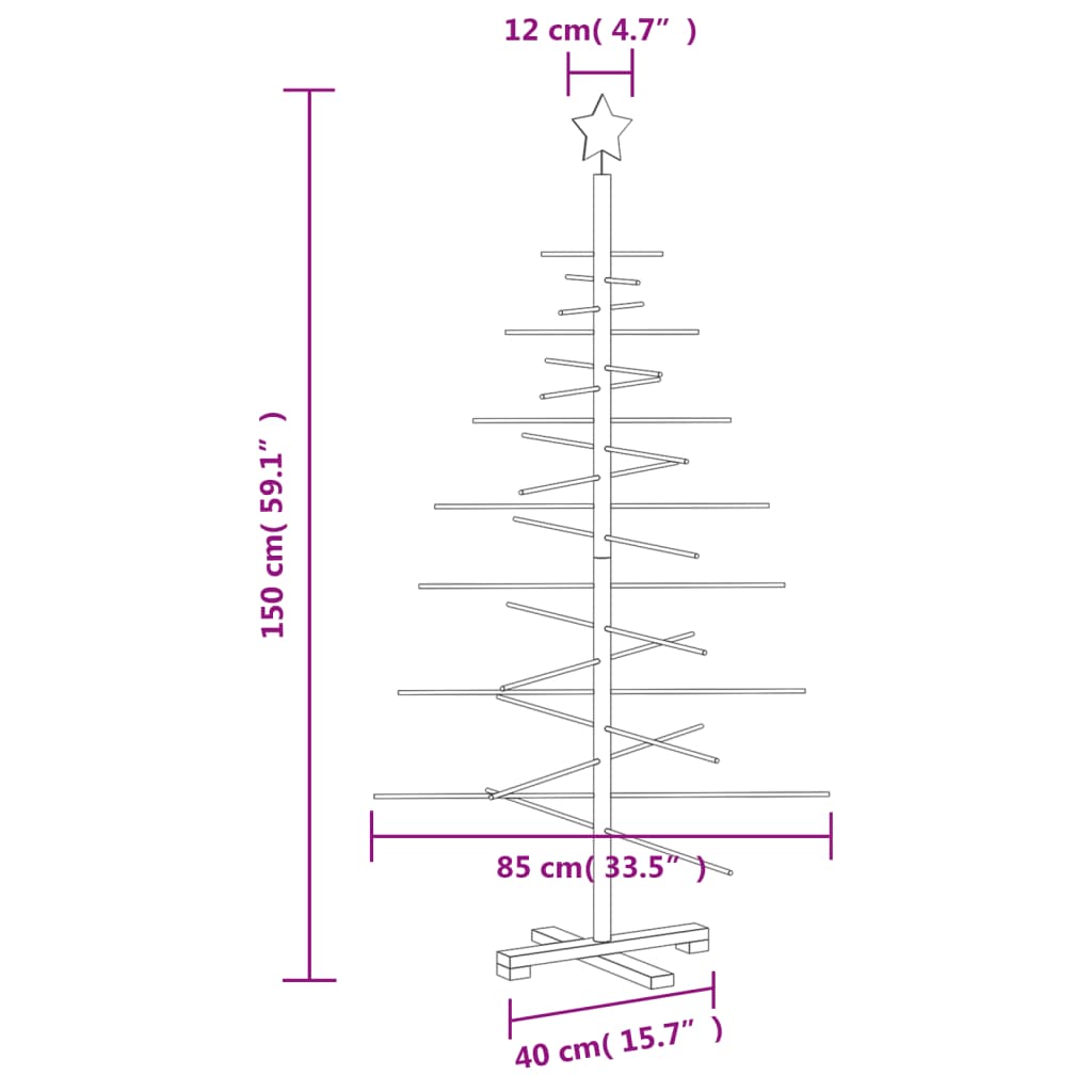 Kerstdecoratie kerstboom 150 cm massief grenenhout is nu te koop bij PeponiXL, paradijselijk wonen!